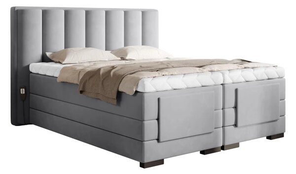 Kontinentální postel VENETA boxspring s elektrickým polohováním 200X180, šedá (Sola 04)
