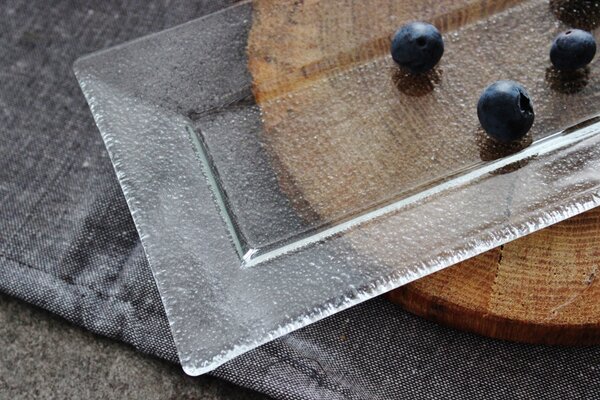BDK-GLASS Servírovací tác MAXIM 33x12cm Barva: Šedé sklo