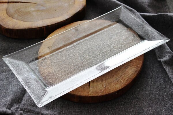 BDK-GLASS Servírovací tác MAXIM 29x15cm Barva: Extra čiré sklo