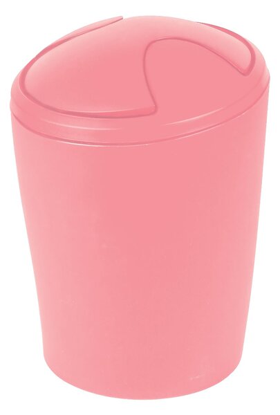Spirella výklopný odpadkový koš MOVE, růžový, plast, 2 L