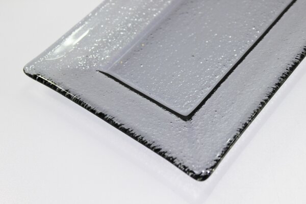 BDK-GLASS Servírovací tác MAXIM 33x12cm Barva: Šedé sklo