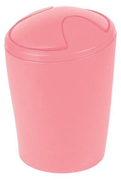 Spirella výklopný odpadkový koš MOVE, růžový, plast, 5 L
