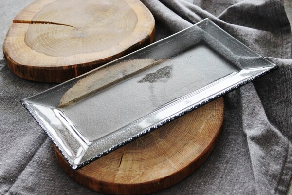 BDK-GLASS Servírovací tác MAXIM 29x15cm Barva: Extra čiré sklo