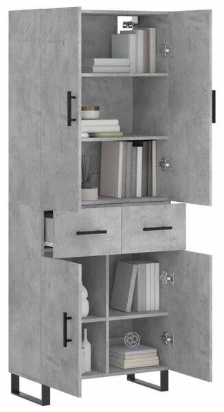 Skříň highboard betonově šedá 69,5x34x180 cm kompozitní dřevo 3198173