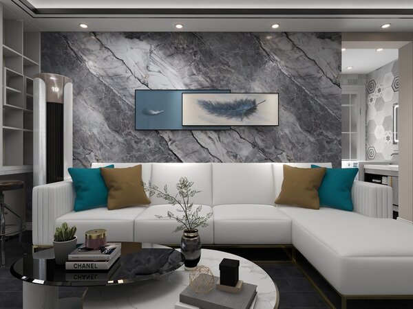 PVC Obkladový panel - Grey Marble, 2600x1220x3 mm