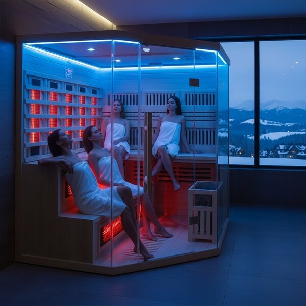 BPS-koupelny Kombinovaná sauna 2v1 HYD-7525 - Infrasauna + finská sauna 200x200, 5-6 osob