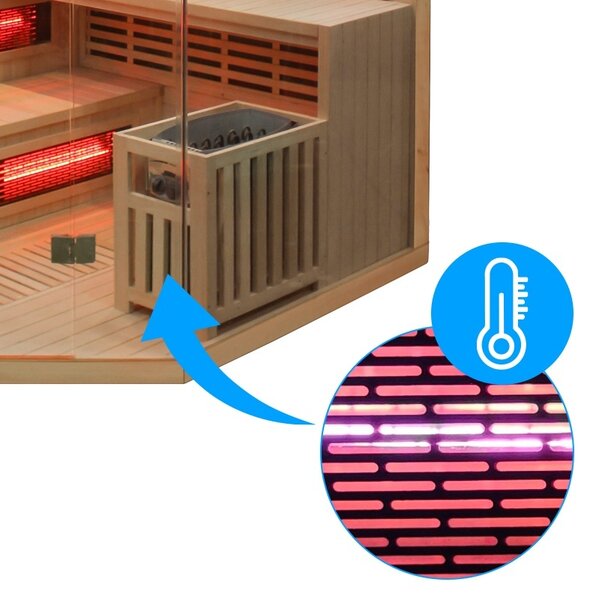 BPS-koupelny Kombinovaná sauna 2v1 HYD-7525 - Infrasauna + finská sauna 200x200, 5-6 osob