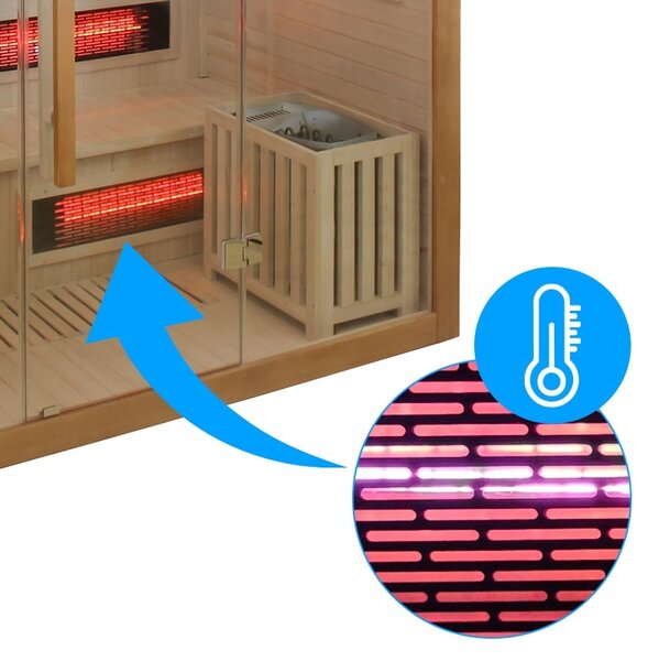 BPS-koupelny Kombinovaná sauna 2v1 HYD-7586 - Infrasauna + finská sauna 180x160, 4-5 osob