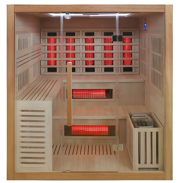 BPS-koupelny Kombinovaná sauna 2v1 HYD-7586 - Infrasauna + finská sauna 180x160, 4-5 osob