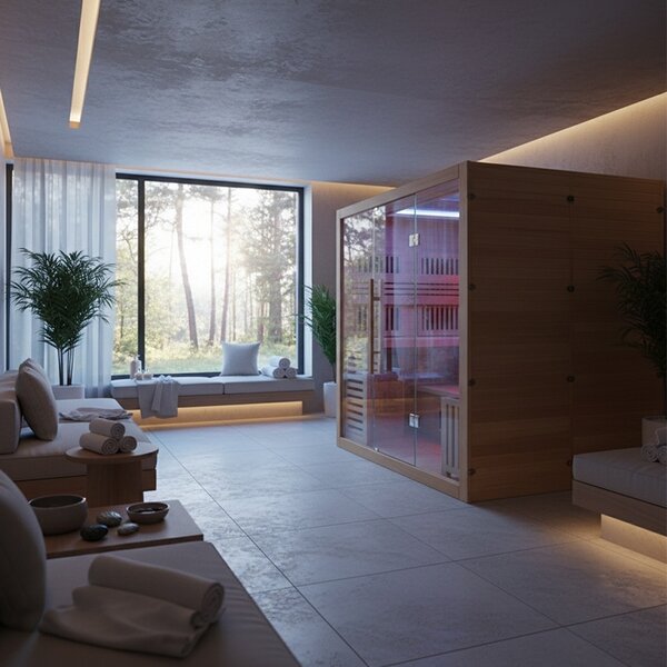 BPS-koupelny Kombinovaná sauna 2v1 HYD-7586 - Infrasauna + finská sauna 180x160, 4-5 osob