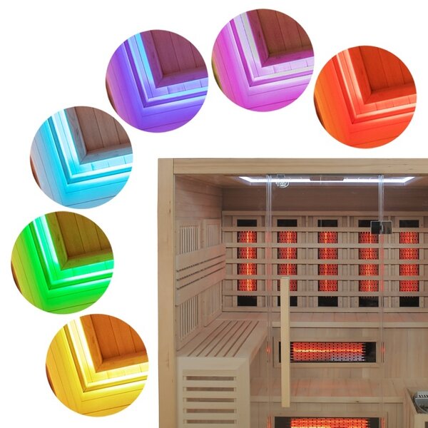 BPS-koupelny Kombinovaná sauna 2v1 HYD-7586 - Infrasauna + finská sauna 180x160, 4-5 osob