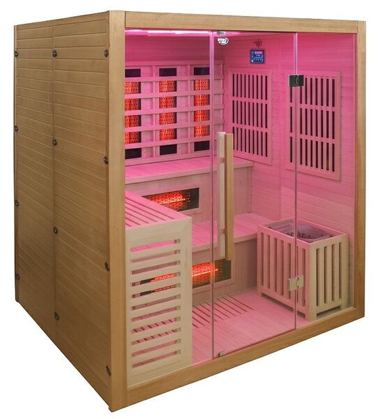 BPS-koupelny Kombinovaná sauna 2v1 HYD-7586 - Infrasauna + finská sauna 180x160, 4-5 osob