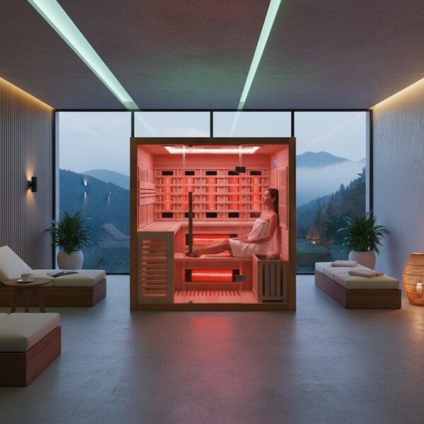 BPS-koupelny Kombinovaná sauna 2v1 HYD-7586 - Infrasauna + finská sauna 180x160, 4-5 osob