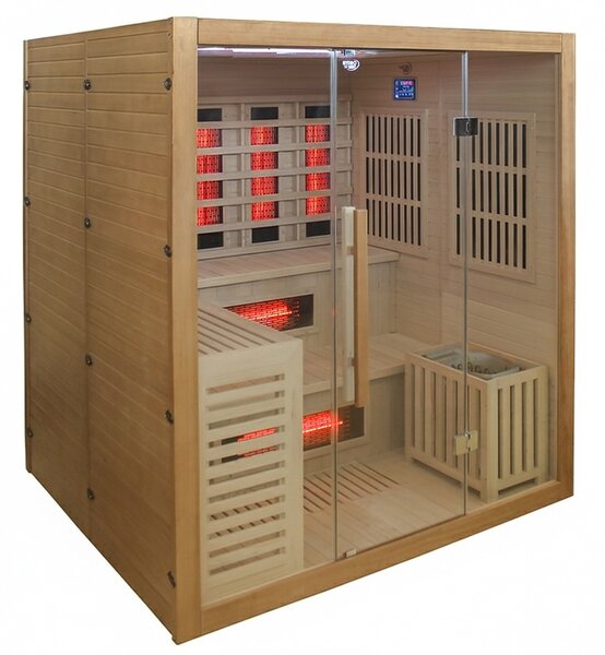 BPS-koupelny Kombinovaná sauna 2v1 HYD-7586 - Infrasauna + finská sauna 180x160, 4-5 osob