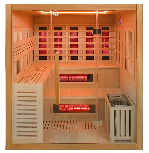 BPS-koupelny Kombinovaná sauna 2v1 HYD-7586 - Infrasauna + finská sauna 180x160, 4-5 osob