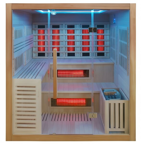 BPS-koupelny Kombinovaná sauna 2v1 HYD-7586 - Infrasauna + finská sauna 180x160, 4-5 osob