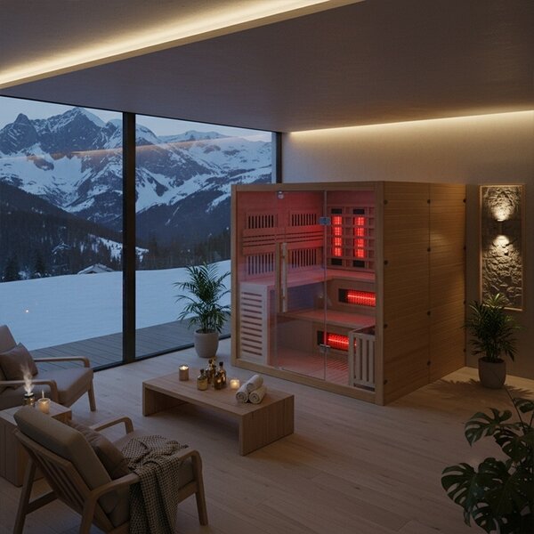 BPS-koupelny Kombinovaná sauna 2v1 HYD-7586 - Infrasauna + finská sauna 180x160, 4-5 osob