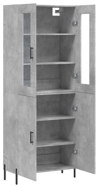 Skříň highboard betonově šedá 69,5x34x180 cm kompozitní dřevo 3198221
