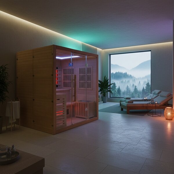 BPS-koupelny Kombinovaná sauna 2v1 HYD-7586 - Infrasauna + finská sauna 180x160, 4-5 osob