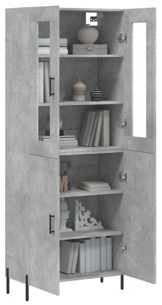 Skříň highboard betonově šedá 69,5x34x180 cm kompozitní dřevo 3198221