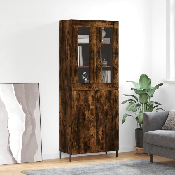 Skříň highboard kouřový dub 69,5 x 34 x 180 cm kompozitní dřevo 3198222