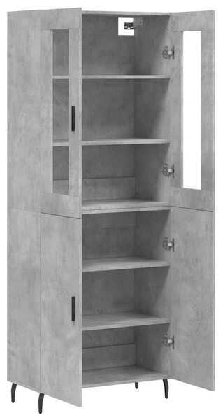 Skříň highboard betonově šedá 69,5x34x180 cm kompozitní dřevo 3198229