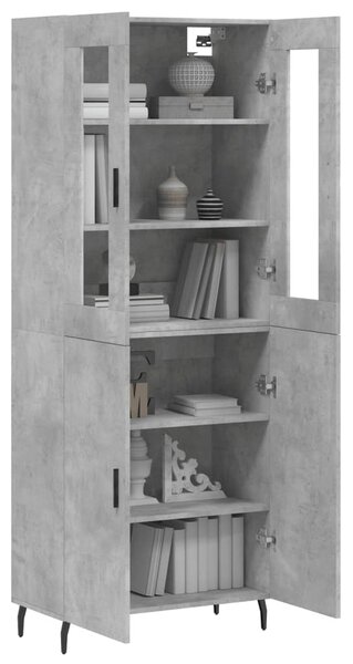 Skříň highboard betonově šedá 69,5x34x180 cm kompozitní dřevo 3198229