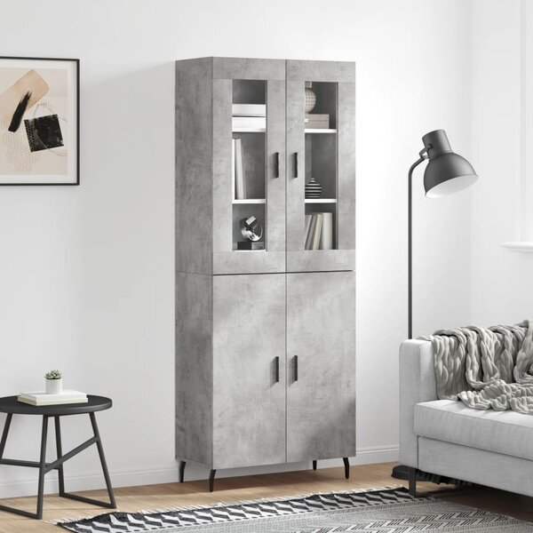 Skříň highboard betonově šedá 69,5x34x180 cm kompozitní dřevo 3198229