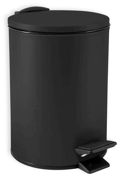Spirella pedálový odpadkový koš ADELAR, matná černá, ocel, 3 L