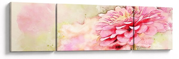 Obraz - Růžová květina, aquarel (170x50 cm)
