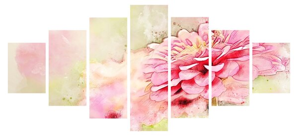 Obraz - Růžová květina, aquarel (210x100 cm)