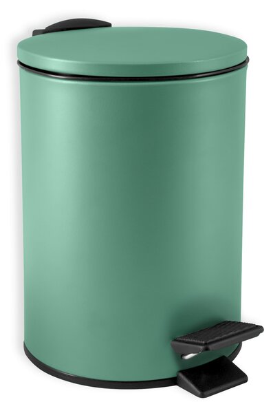 Spirella pedálový odpadkový koš ADELAR, matná zelená, ocel, 3 L