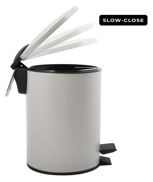 Spirella pedálový odpadkový koš ADELAR, matná šedohnědá, ocel, 3 L