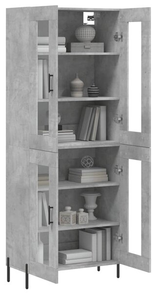 Skříň highboard betonově šedá 69,5x34x180 cm kompozitní dřevo 3198285