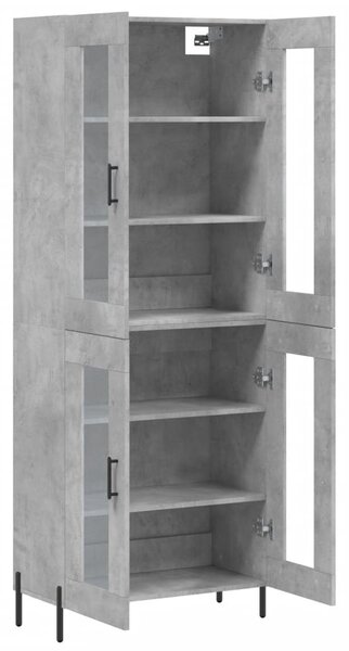 Skříň highboard betonově šedá 69,5x34x180 cm kompozitní dřevo 3198285