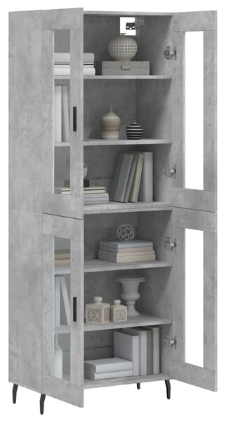 Skříň highboard betonově šedá 69,5x34x180 cm kompozitní dřevo 3198293