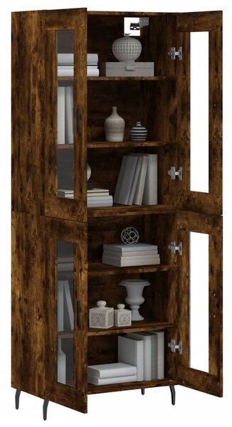 Skříň highboard kouřový dub 69,5 x 34 x 180 cm kompozitní dřevo 3198294