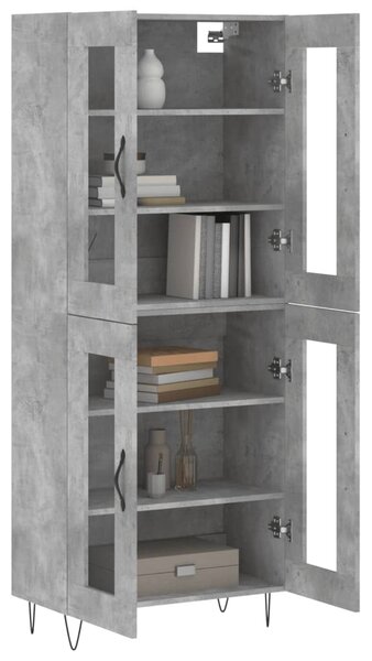 Skříň highboard betonově šedá 69,5x34x180 cm kompozitní dřevo 3198309