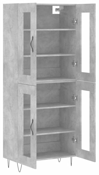 Skříň highboard betonově šedá 69,5x34x180 cm kompozitní dřevo 3198309