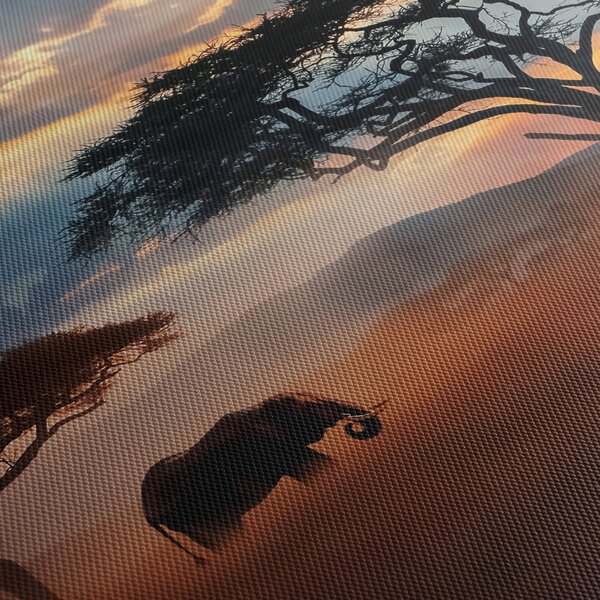 Obraz - Národní park Serengeti, Tanzánie, Afrika (s hodinami) (90x30 cm)