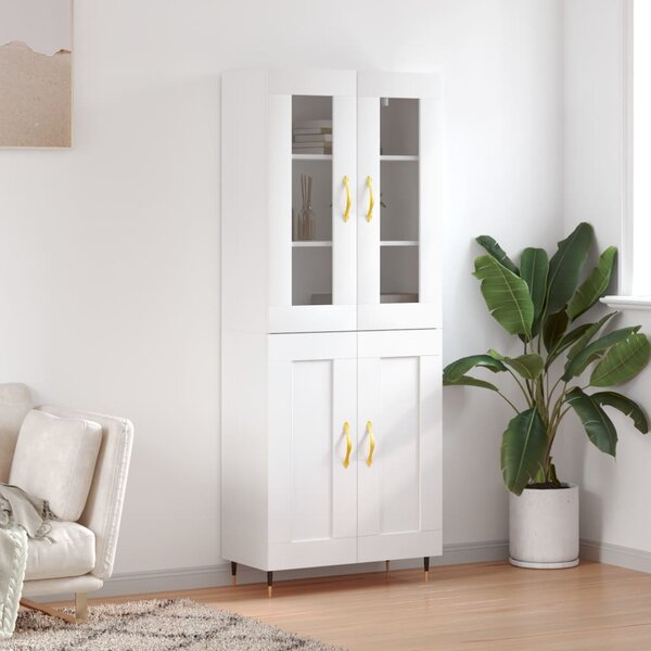 Skříň highboard bílá 69,5 x 34 x 180 cm kompozitní dřevo 3198321