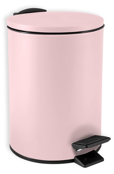 Spirella pedálový odpadkový koš ADELAR, matná růžová, ocel, 3 L