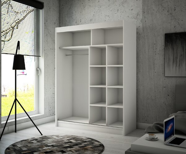 ADRK Šatní zrcadlová skříň posuvná BALTON B 150, černá