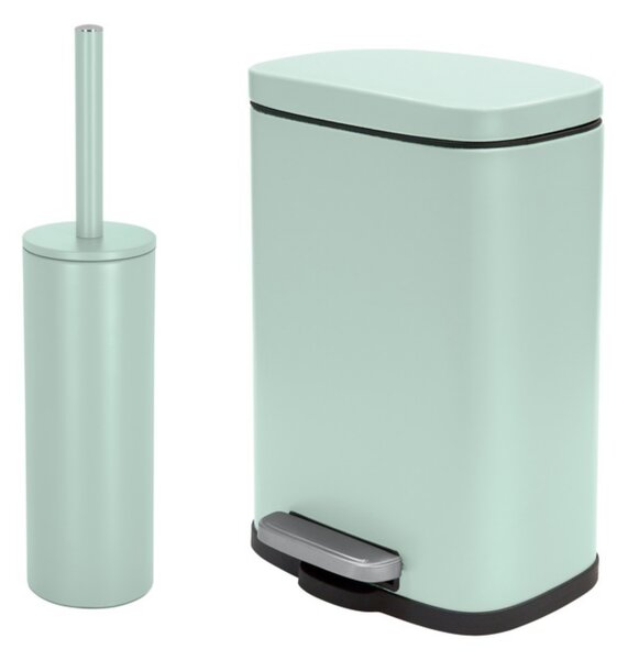 Spirella pedálový odpadkový koš AKIRA, matná ledově zelená, ocel, 5 L