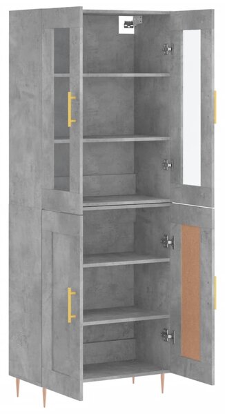 Skříň highboard betonově šedá 69,5x34x180 cm kompozitní dřevo 3198333