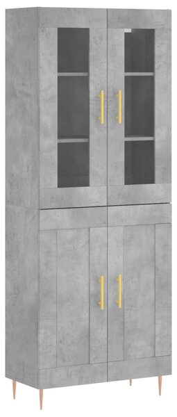 Skříň highboard betonově šedá 69,5x34x180 cm kompozitní dřevo 3198333