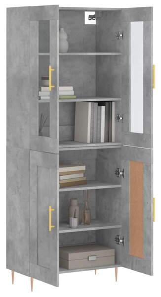 Skříň highboard betonově šedá 69,5x34x180 cm kompozitní dřevo 3198333