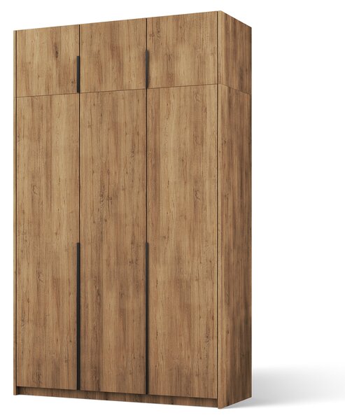 ADRK Šatní skříň s horním nástavcem Bregma III AB 150, dub artisan/madlo černé