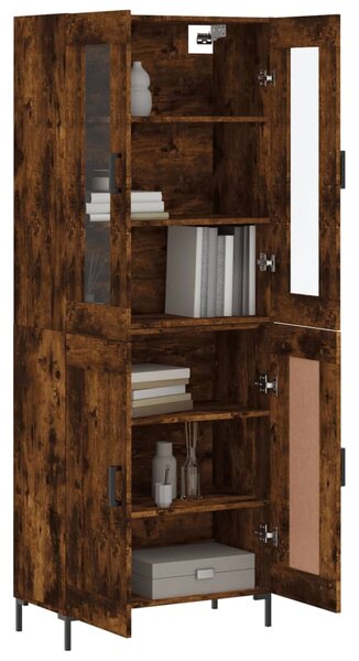 Skříň highboard kouřový dub 69,5 x 34 x 180 cm kompozitní dřevo 3198342