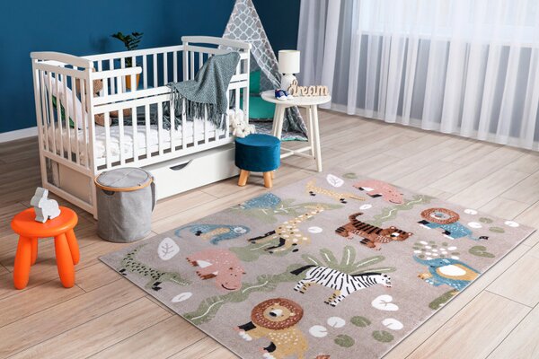Dětský kusový koberec Fun Africa beige 80x150 cm